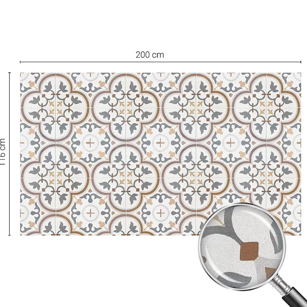 Wallfluent Film Occultant Pour Vitrage<Film Ddépoli Autoadhésif 200x116 cm d'Intimité pour Fenêtre Rayures Ornements Carrelés 1 rol.