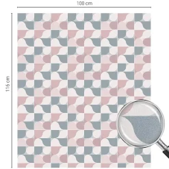 Wallfluent Film Ddépoli Autoadhésif 100x116 cm décoratif vitrail Motifs Pastel 1 rol.- Film Occultant Pour Vitrage