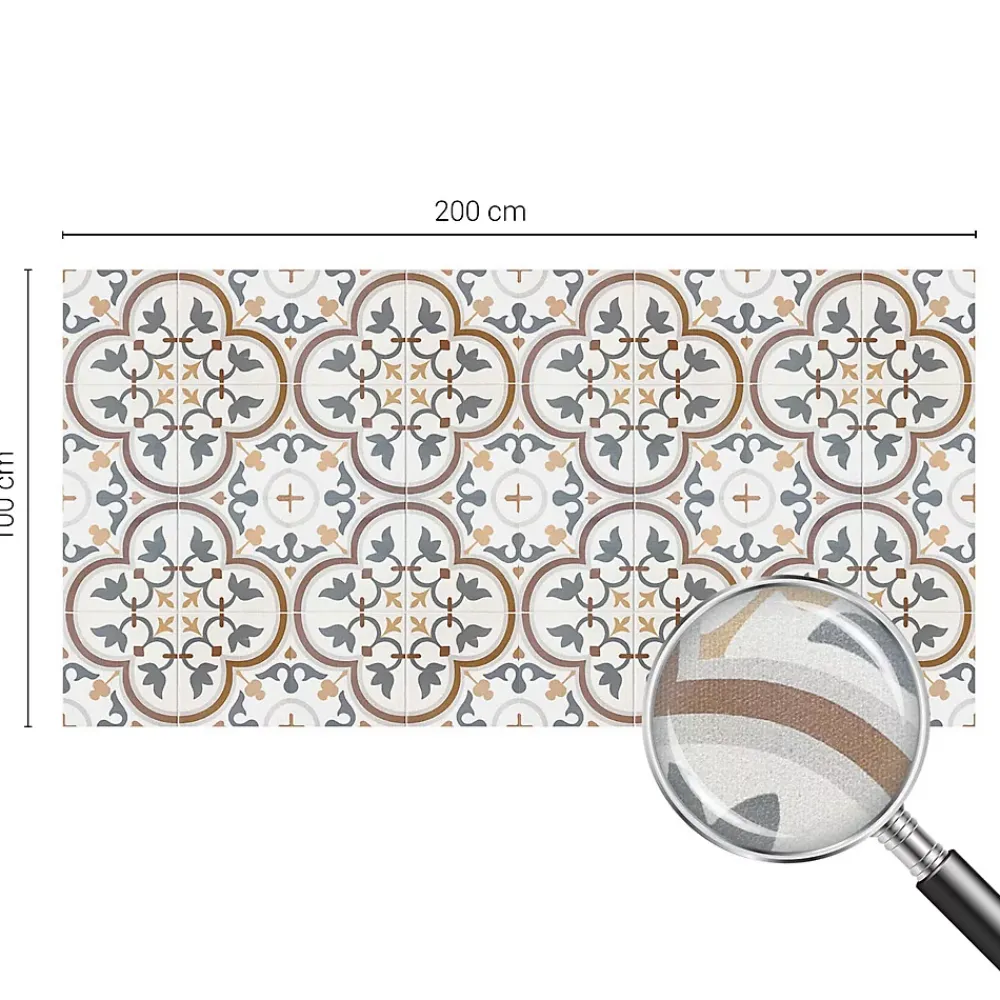 Wallfluent Film Ddépoli Autoadhésif 200x100 cm d'Intimité pour Fenêtre Rayures Ornements Carrelés 1 rol.- Film Occultant Pour Vitrage