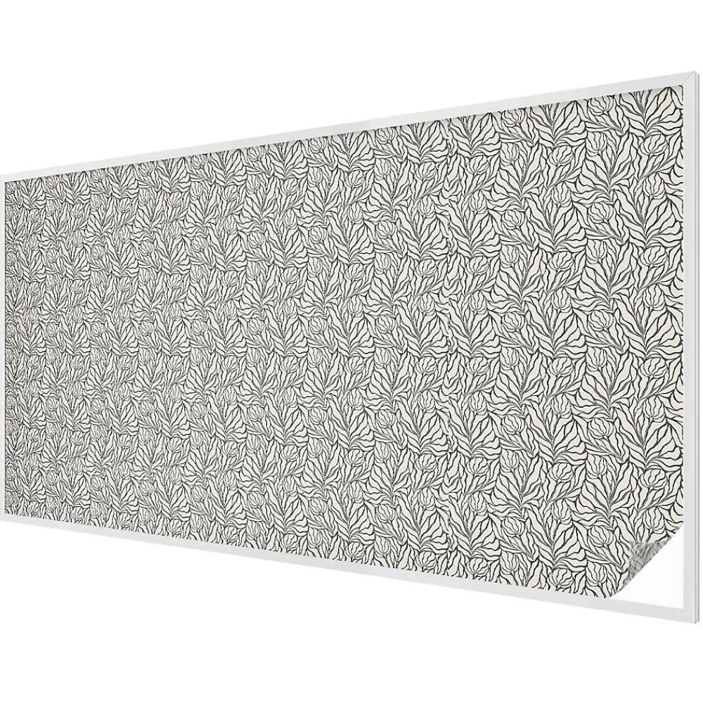 Wallfluent Film dépoli blanc adhésif 200x116 cm décoratif vitrail Feuilles Fleurs 1 rol.- Film Occultant Pour Vitrage