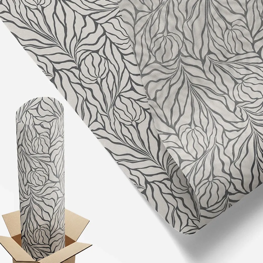 Wallfluent Film dépoli blanc adhésif 200x116 cm décoratif vitrail Feuilles Fleurs 1 rol.- Film Occultant Pour Vitrage