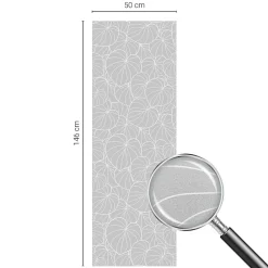 Wallfluent Film dépoli blanc adhésif 50x146 cm décoratif vitrail Élégance Feuillue 1 rol.- Film Occultant Pour Vitrage