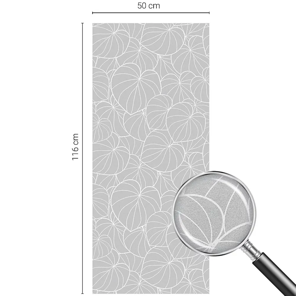 Wallfluent Film Occultant Pour Vitrage<Film dépoli blanc adhésif 50x116 cm décoratif vitrail Élégance Feuillue 1 rol.