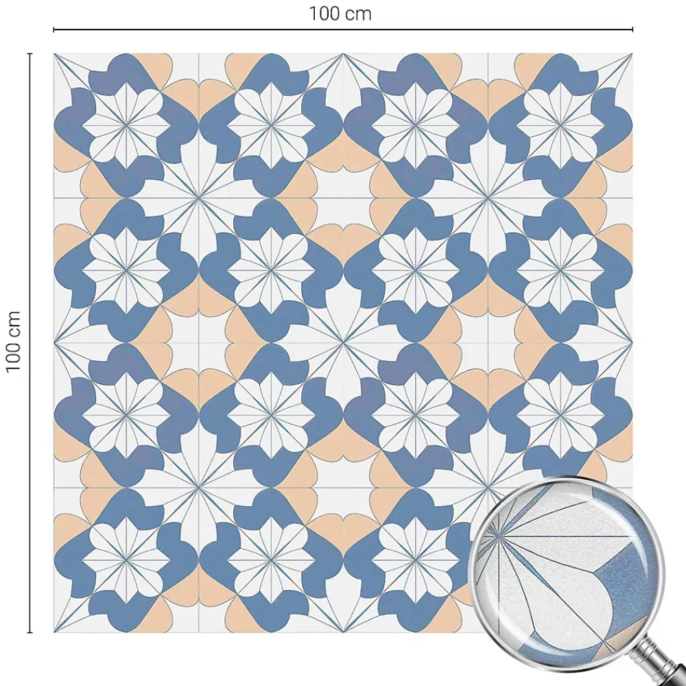 Wallfluent Film Occultant Pour Vitrage<Film dépoli blanc adhésif 100x100 cm Protège efficacement l'intimité Motifs Symétriques 1 rol.