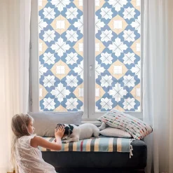 Wallfluent Film Occultant Pour Vitrage<Film dépoli blanc adhésif 100x100 cm Protège efficacement l'intimité Motifs Symétriques 1 rol.