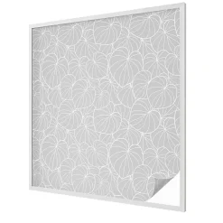 Wallfluent Film dépoli blanc adhésif 100x100 cm décoratif vitrail Élégance Feuillue 1 rol.- Film Occultant Pour Vitrage