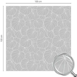 Wallfluent Film dépoli blanc adhésif 100x100 cm décoratif vitrail Élégance Feuillue 1 rol.- Film Occultant Pour Vitrage