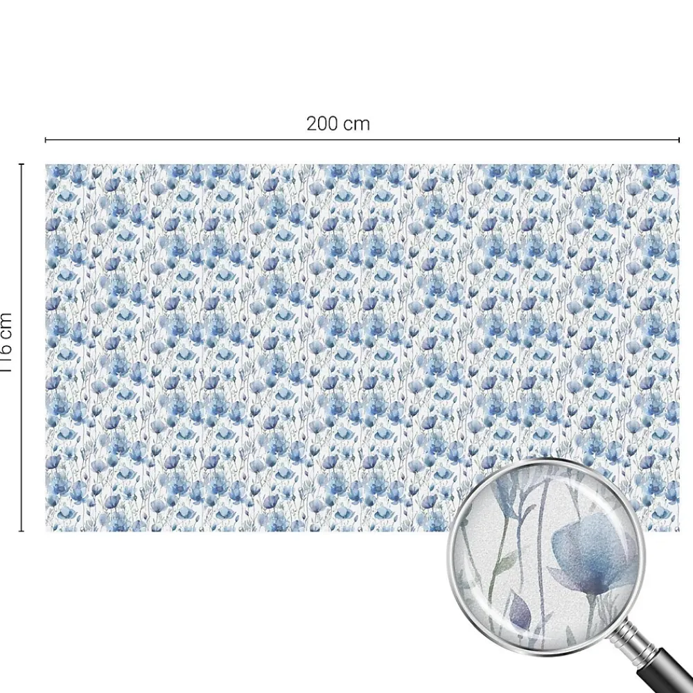Wallfluent Film Occultant Pour Vitrage<Film dépoli blanc adhésif 200x116 cm décoratif vitrail Fleurs À L'aquarelle 1 rol.