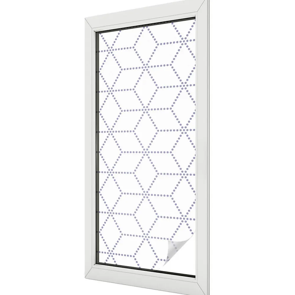Wallfluent Film Occultant Pour Vitrage<Film dépoli blanc adhésif 50x116 cm d'Intimité pour Fenêtre Rayures Losanges Violets 1 rol.