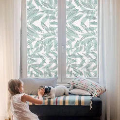 Wallfluent Film Occultant Pour Vitrage<Film dépoli blanc adhésif 100x100 cm de protection d'intimité Feuilles Vertes 1 rol.