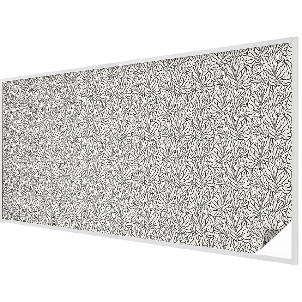 Wallfluent Film dépoli blanc adhésif 200x100 cm décoratif vitrail Feuilles Fleurs 1 rol.- Film Occultant Pour Vitrage