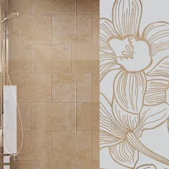 Ambiance Sticker Film Occultant Pour Vitrage<Film Fenêtre Anti Regard Occultant - FLEUR D'ORCHIDÉE 1 - Stickers Autocollant Brise-Vue pour Vitre & Porte de Douche - 55x185cm