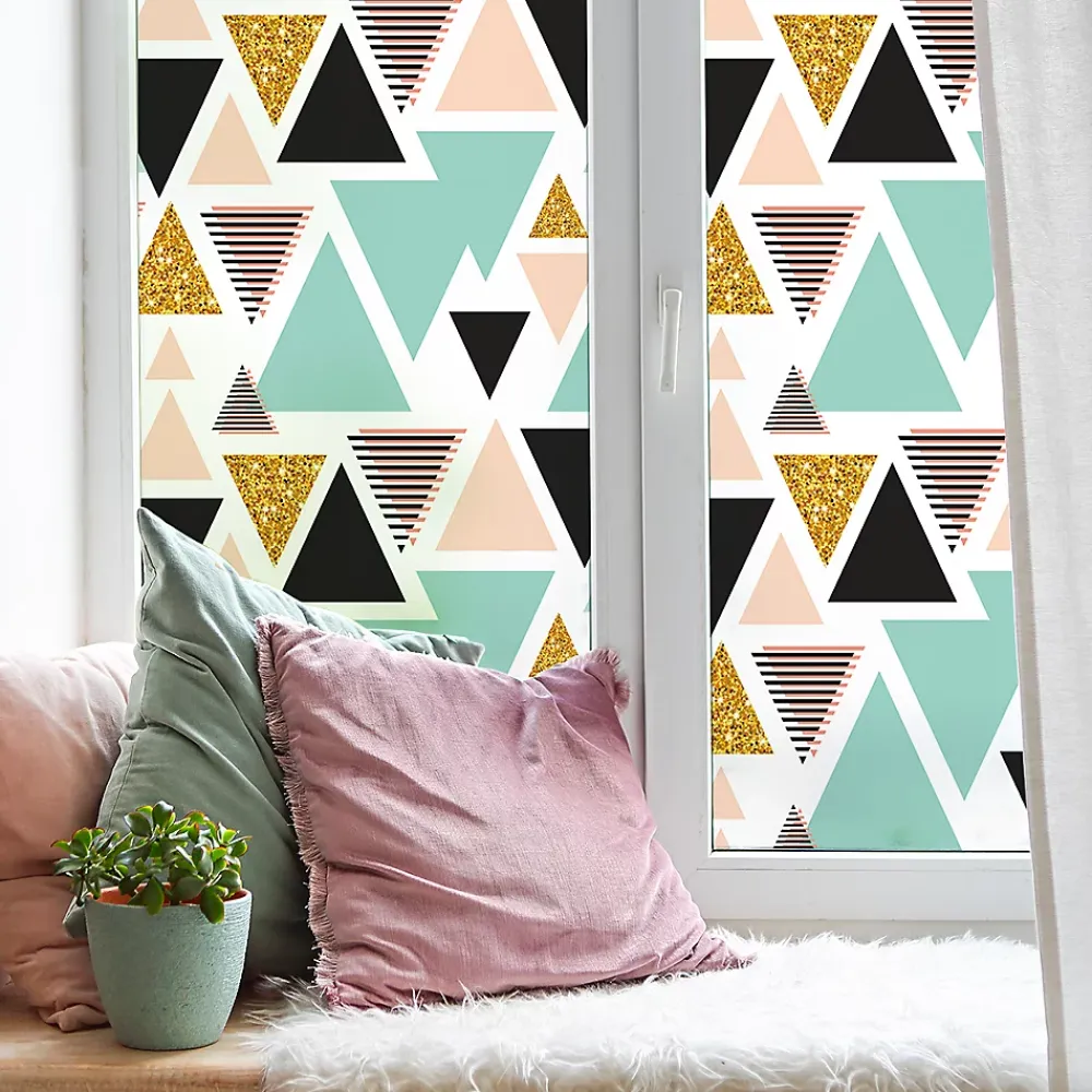 Ambiance Sticker Film Occultant Pour Vitrage<Film Fenêtre Anti Regard Occultant - TRIANGLES SCANDINAVES - Stickers pour Vitres & Porte de Douche - 40x100cm