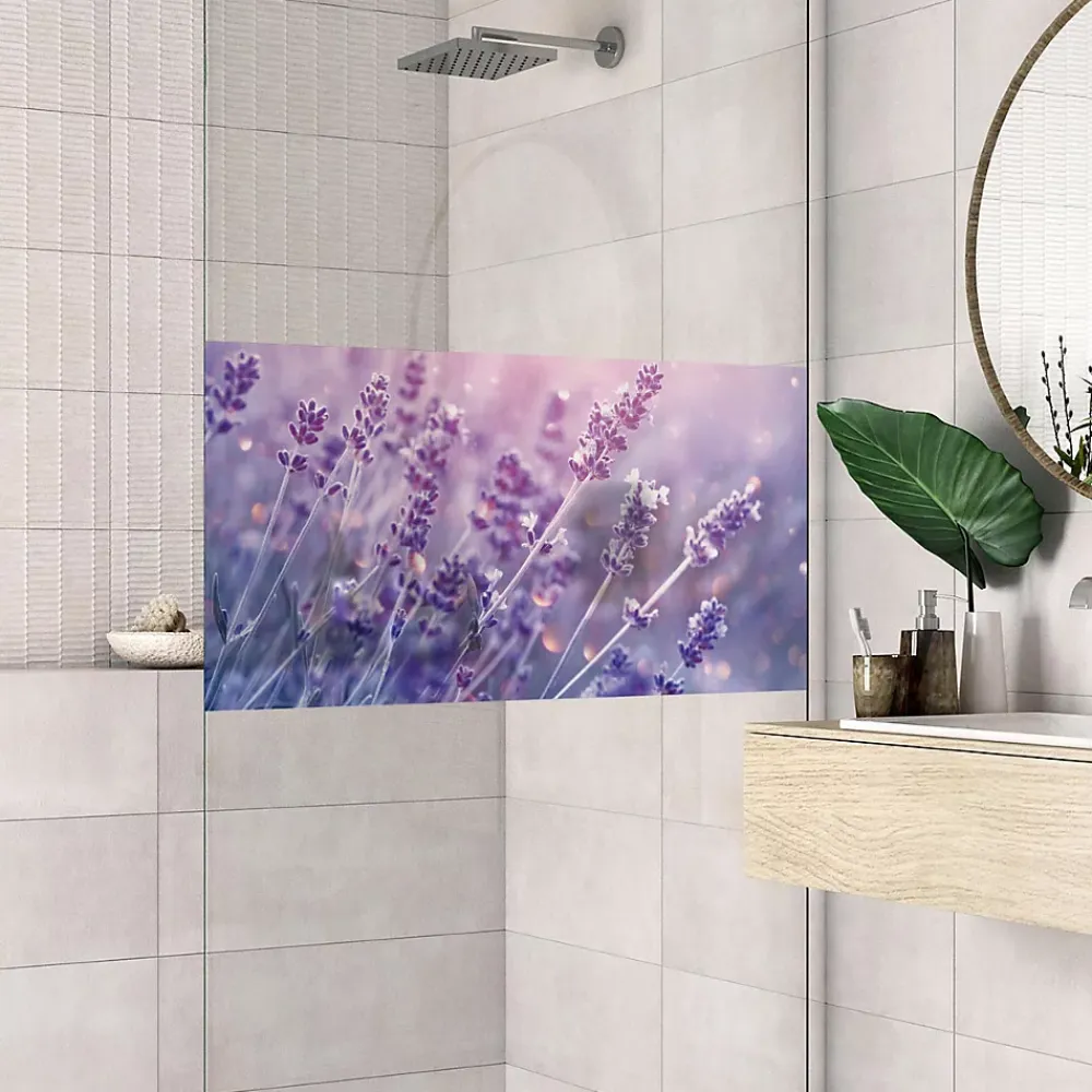 Ambiance Sticker Film Fenêtre Anti Regard Occultant - CHAMP DE LAVANDE - Stickers pour Vitres & Porte de Douche - 40x100cm- Film Occultant Pour Vitrage