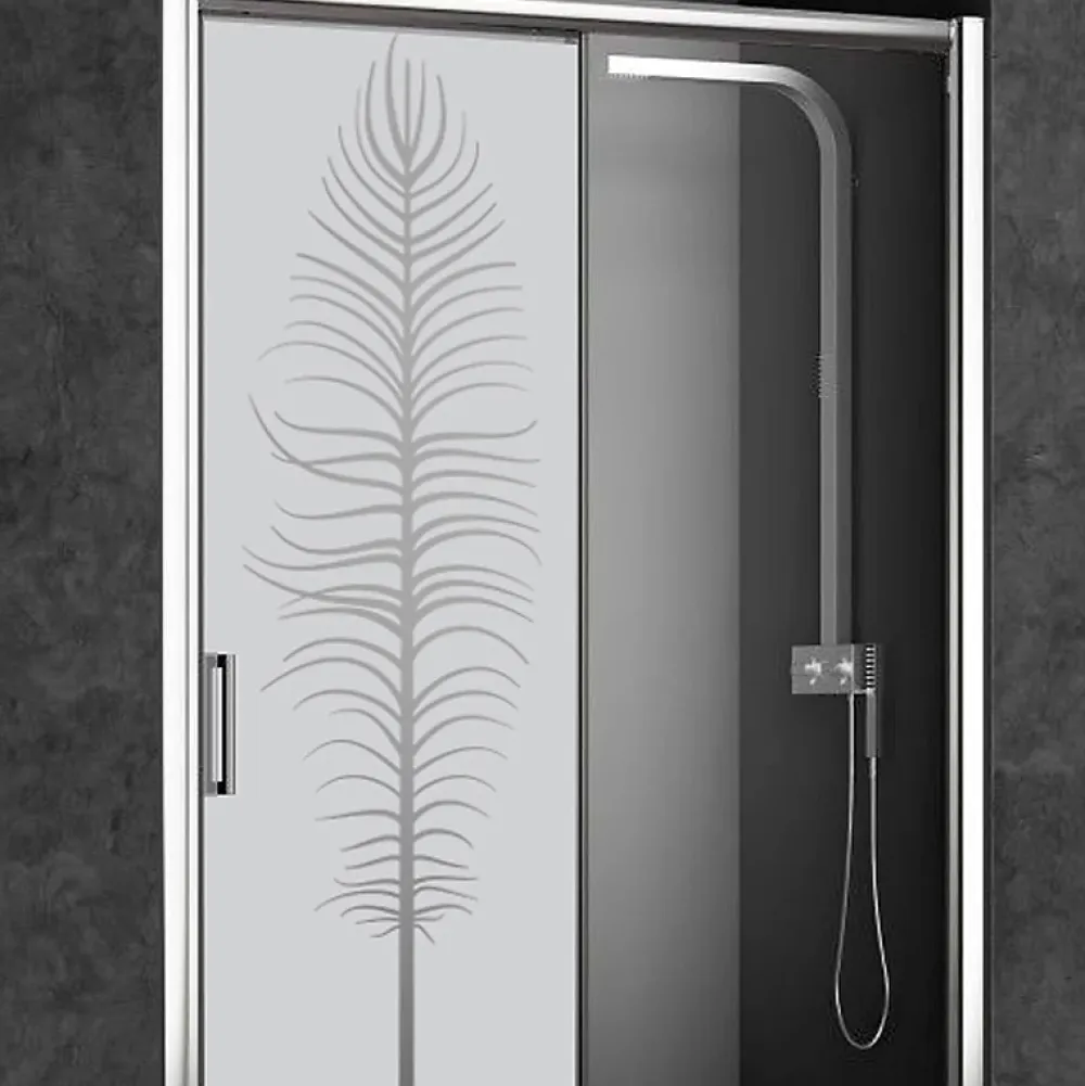 Ambiance Sticker Film Occultant Pour Vitrage<Film Fenêtre Anti Regard Occultant - PLUME - Stickers Autocollant Brise-Vue pour Vitre & Porte de Douche - 120x35cm