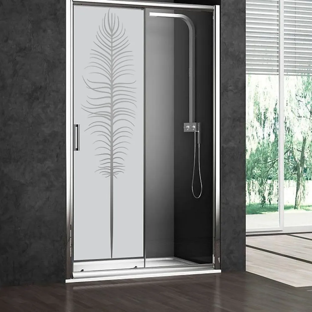 Ambiance Sticker Film Occultant Pour Vitrage<Film Fenêtre Anti Regard Occultant - PLUME - Stickers Autocollant Brise-Vue pour Vitre & Porte de Douche - 120x35cm
