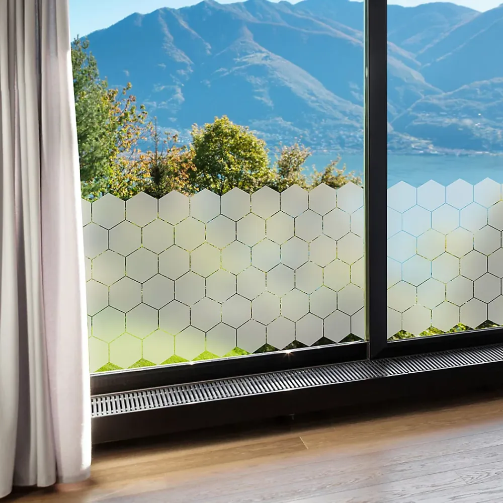 Ambiance Sticker Film Occultant Pour Vitrage<Film Fenêtre Anti Regard Occultant - HEXAGONES - Stickers pour Vitre & Porte de Douche - 50 x 90 cm -50 stickers hexagones 10x9 cm