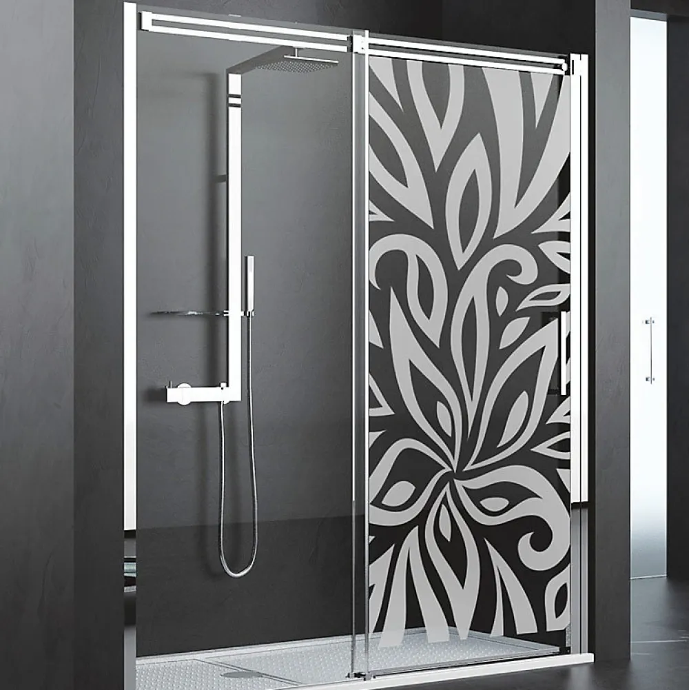 Ambiance Sticker Film Occultant Pour Vitrage<Film Fenêtre Anti Regard Occultant - FLEUR DESIGN - Stickers Autocollant Brise-Vue pour Vitre & Porte de Douche - 150X55cm