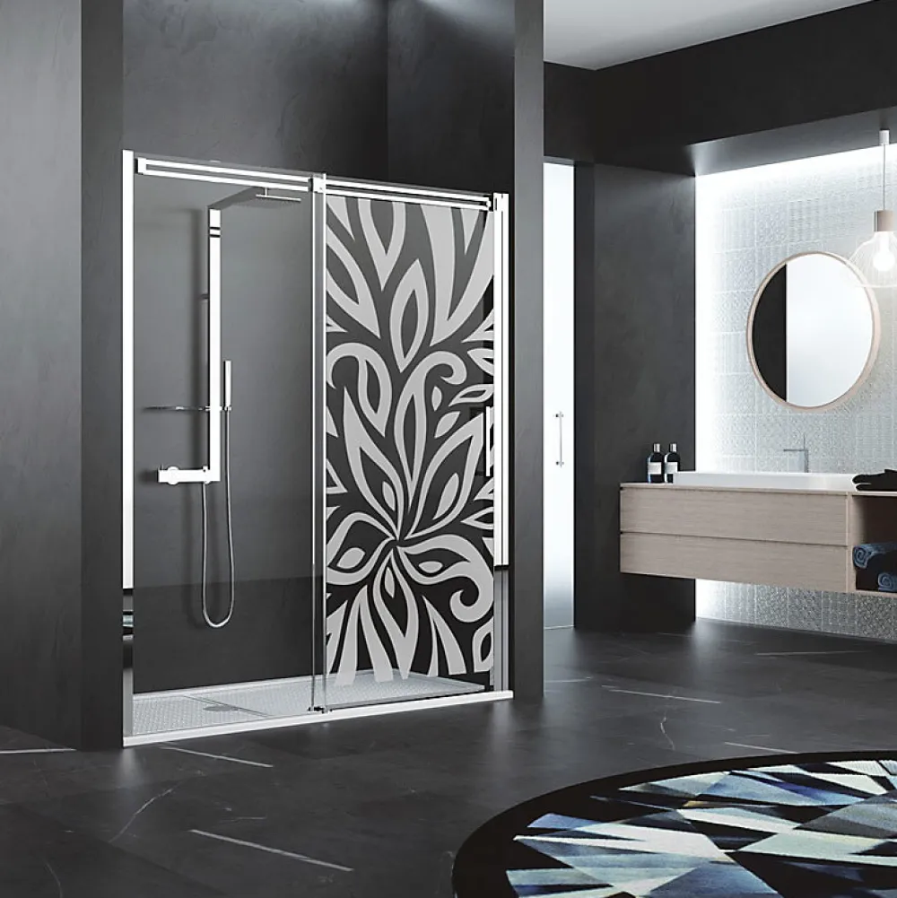 Ambiance Sticker Film Occultant Pour Vitrage<Film Fenêtre Anti Regard Occultant - FLEUR DESIGN - Stickers Autocollant Brise-Vue pour Vitre & Porte de Douche - 150X55cm