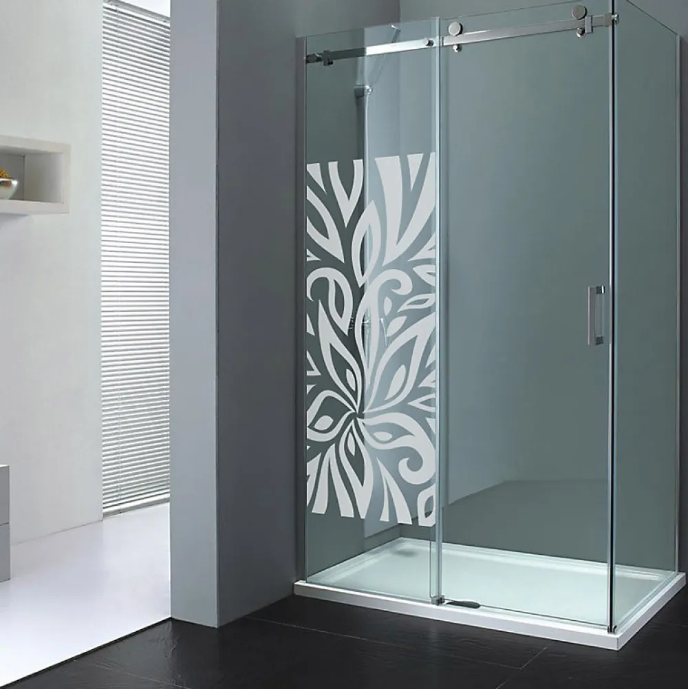 Ambiance Sticker Film Occultant Pour Vitrage<Film Fenêtre Anti Regard Occultant - FLEUR DESIGN - Stickers Autocollant Brise-Vue pour Vitre & Porte de Douche - 150X55cm