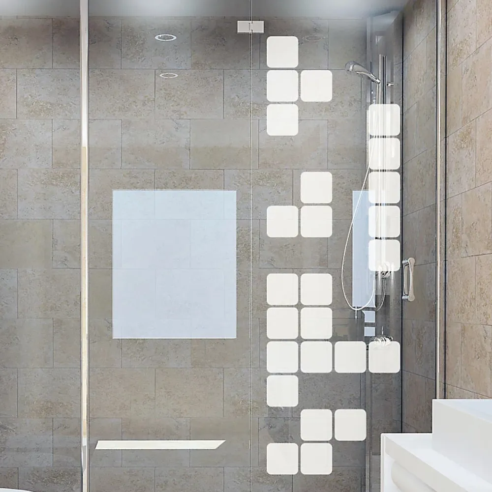 Ambiance Sticker Film Occultant Pour Vitrage<Film Fenêtre Anti Regard Occultant - JEUX DE CUBES - Stickers Autocollant Brise-Vue pour Vitre & Porte de Douche - 150x45cm