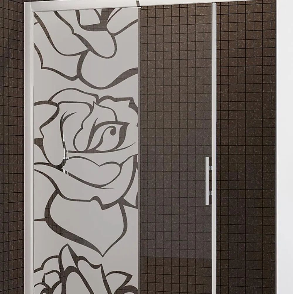 Ambiance Sticker Film Occultant Pour Vitrage<Film Fenêtre Anti Regard Occultant - ROSES - Stickers Autocollant Brise-Vue pour Vitre & Porte de Douche - 120x35cm