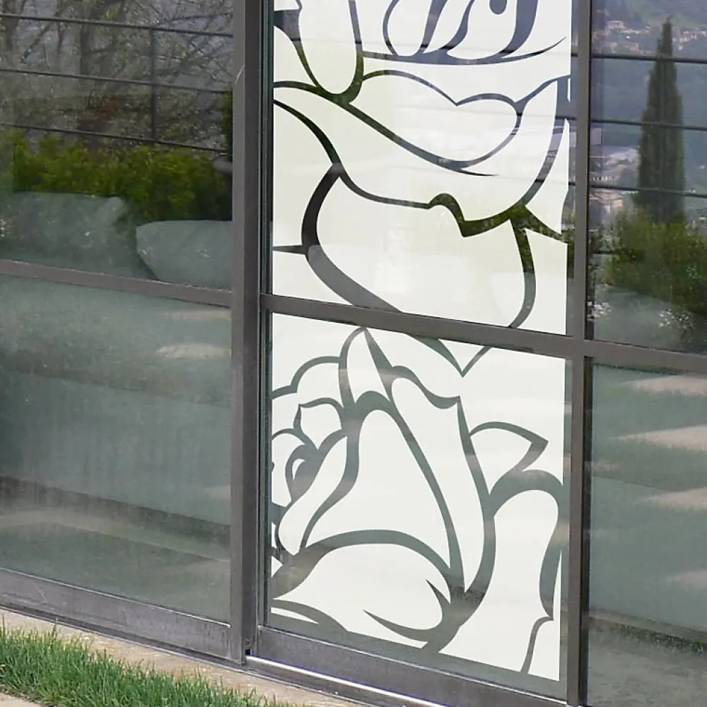 Ambiance Sticker Film Occultant Pour Vitrage<Film Fenêtre Anti Regard Occultant - ROSES - Stickers Autocollant Brise-Vue pour Vitre & Porte de Douche - 120x35cm