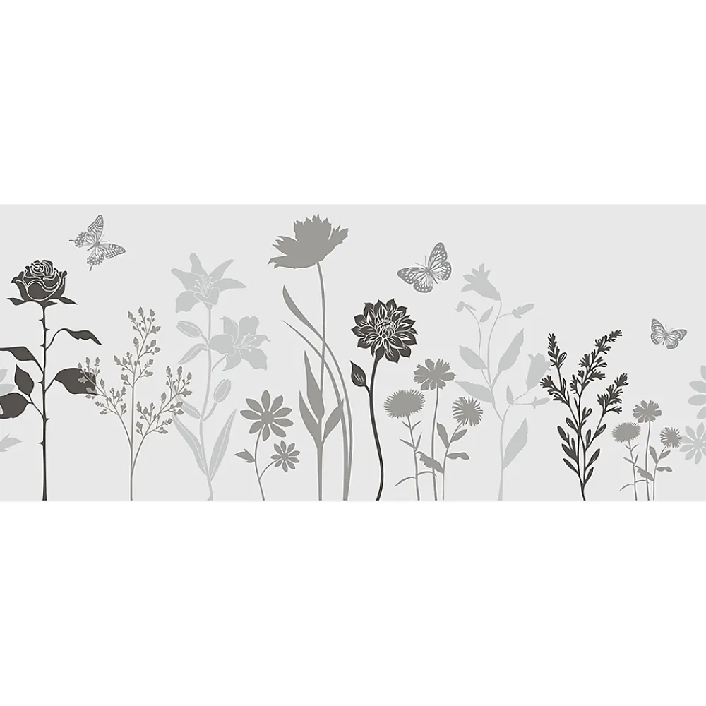 Ambiance Sticker Film Fenêtre Anti Regard Occultant - FLEURS CHAMPÊTRE - Stickers pour Vitres & Porte de Douche - 40x100cm- Film Occultant Pour Vitrage