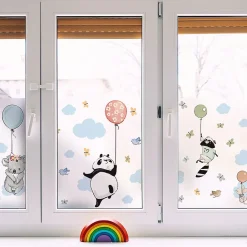Ambiance Sticker Film Fenêtre Anti Regard Occultant - ANIMAUX HEUREUX ENVOLÉS - Stickers pour Vitres & Porte de Douche - 40x100cm- Film Occultant Pour Vitrage