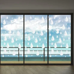 Ambiance Sticker Film Occultant Pour Vitrage<Film Fenêtre Anti Regard Occultant - DOUCE PLUIE - Stickers Autocollant Brise-Vue pour Vitre & Porte de Douche - 150x45cm