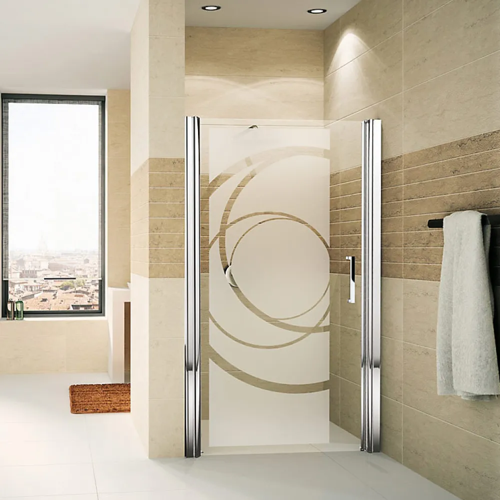 Ambiance Sticker Film Fenêtre Anti Regard Occultant - COURBES DESIGN - Stickers Autocollant Brise-Vue pour Vitre & Porte de Douche - 145x55cm- Film Occultant Pour Vitrage