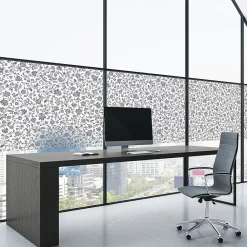 Ambiance Sticker Film Occultant Pour Vitrage<Film Fenêtre Anti Regard Occultant - FLEURS NOIR XL - Stickers pour Vitres & Porte de Douche - 40X200cm