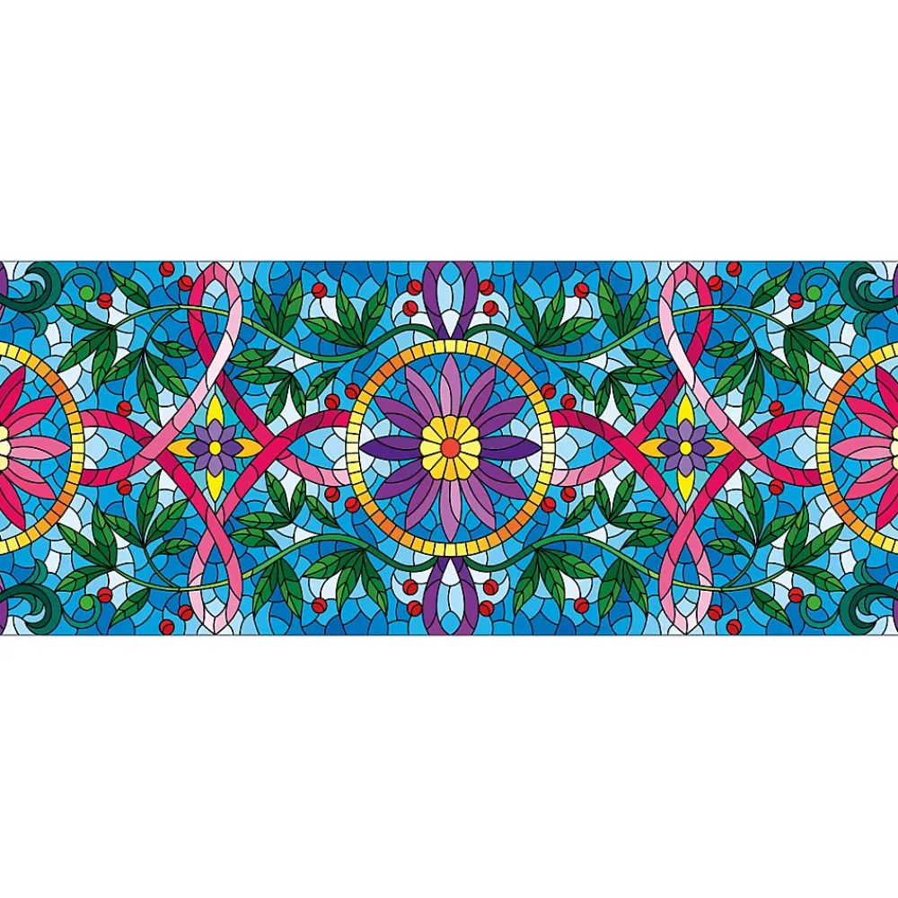 Ambiance Sticker Film Fenêtre Anti Regard Occultant - VITRAIL LIANES ET FLEURS - Stickers pour Vitres & Porte de Douche - 40x100cm- Film Occultant Pour Vitrage