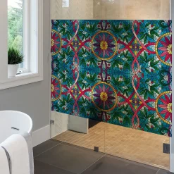 Ambiance Sticker Film Fenêtre Anti Regard Occultant - VITRAIL LIANES ET FLEURS - Stickers pour Vitres & Porte de Douche - 40x100cm- Film Occultant Pour Vitrage