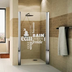 Ambiance Sticker Film Occultant Pour Vitrage<Film Fenêtre Anti Regard Occultant - DOUCHE ZEN - Stickers Autocollant Brise-Vue pour Vitre & Porte de Douche - 100x80cm