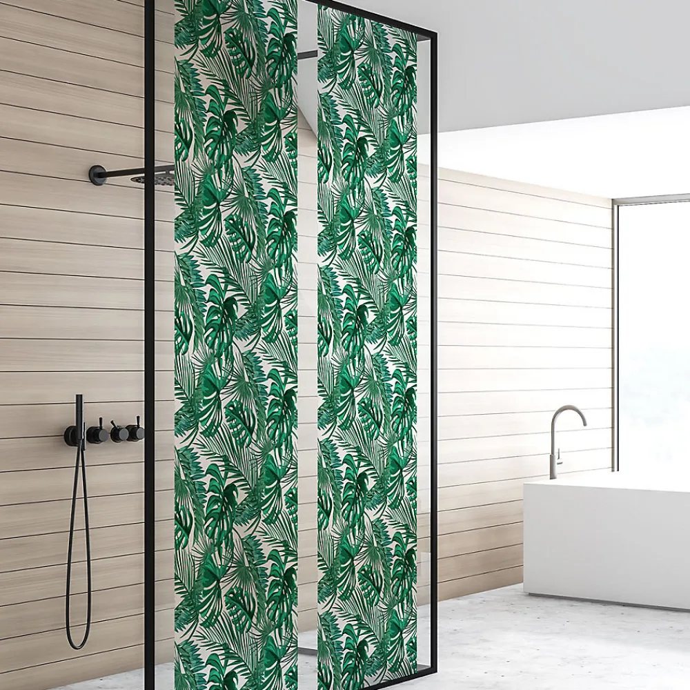 Ambiance Sticker Film Occultant Pour Vitrage<Film Fenêtre Anti Regard Occultant - FEUILLES DE PALMIER - Stickers pour Vitres & Porte de Douche - 40x200cm