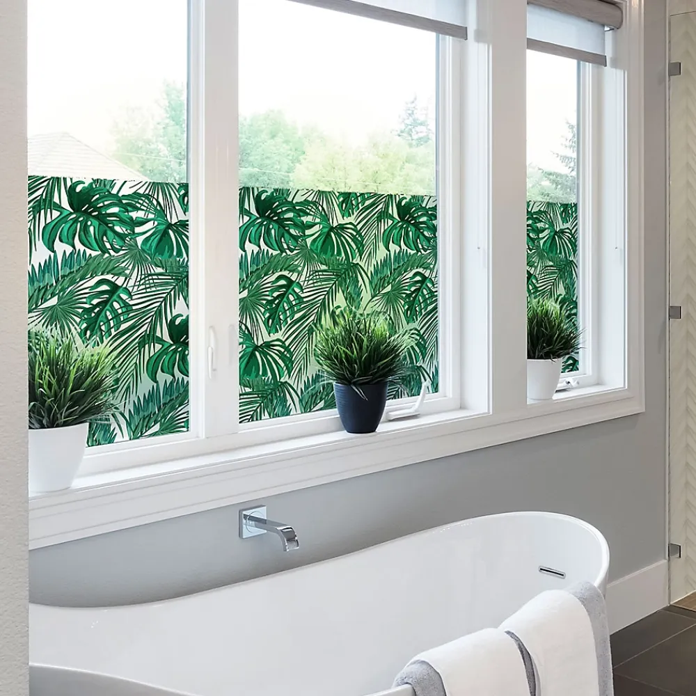 Ambiance Sticker Film Occultant Pour Vitrage<Film Fenêtre Anti Regard Occultant - FEUILLES DE PALMIER - Stickers pour Vitres & Porte de Douche - 40x200cm