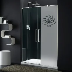 Ambiance Sticker Film Fenêtre Anti Regard Occultant - ZEN FLEUR DE LOTUS - Stickers Autocollant Brise-Vue pour Vitre & Porte de Douche - 120x35cm- Film Occultant Pour Vitrage