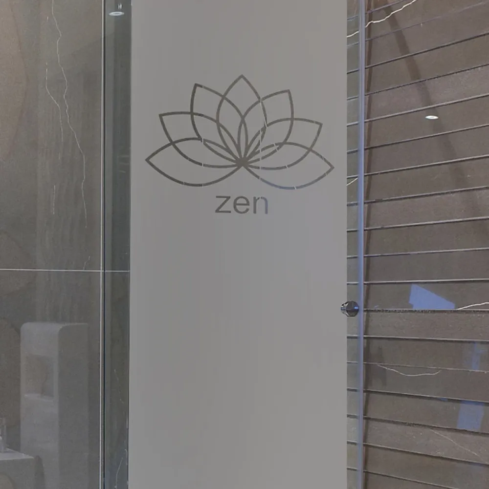 Ambiance Sticker Film Fenêtre Anti Regard Occultant - ZEN FLEUR DE LOTUS - Stickers Autocollant Brise-Vue pour Vitre & Porte de Douche - 120x35cm- Film Occultant Pour Vitrage