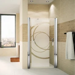 Ambiance Sticker Film Fenêtre Anti Regard Occultant - COURBES DESIGN - Stickers Autocollant Brise-Vue pour Vitre & Porte de Douche - 95X35cm- Film Occultant Pour Vitrage