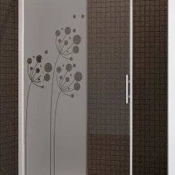 Ambiance Sticker Film Fenêtre Anti Regard Occultant - FLEURS ARTISTIQUES - Stickers Autocollant Brise-Vue pour Vitre & Porte de Douche - 95X35cm- Film Occultant Pour Vitrage