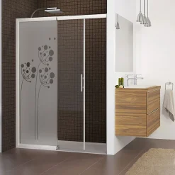 Ambiance Sticker Film Occultant Pour Vitrage<Film Fenêtre Anti Regard Occultant - FLEURS ARTISTIQUES - Stickers Autocollant Brise-Vue pour Vitre & Porte de Douche - 200x75cm