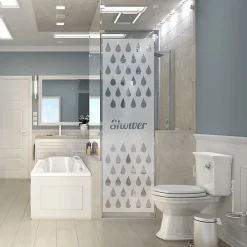 Ambiance Sticker Film Occultant Pour Vitrage<Film Fenêtre Anti Regard Occultant - SHOWER - Stickers Autocollant Brise-Vue pour Vitre & Porte de Douche - 185x55cm