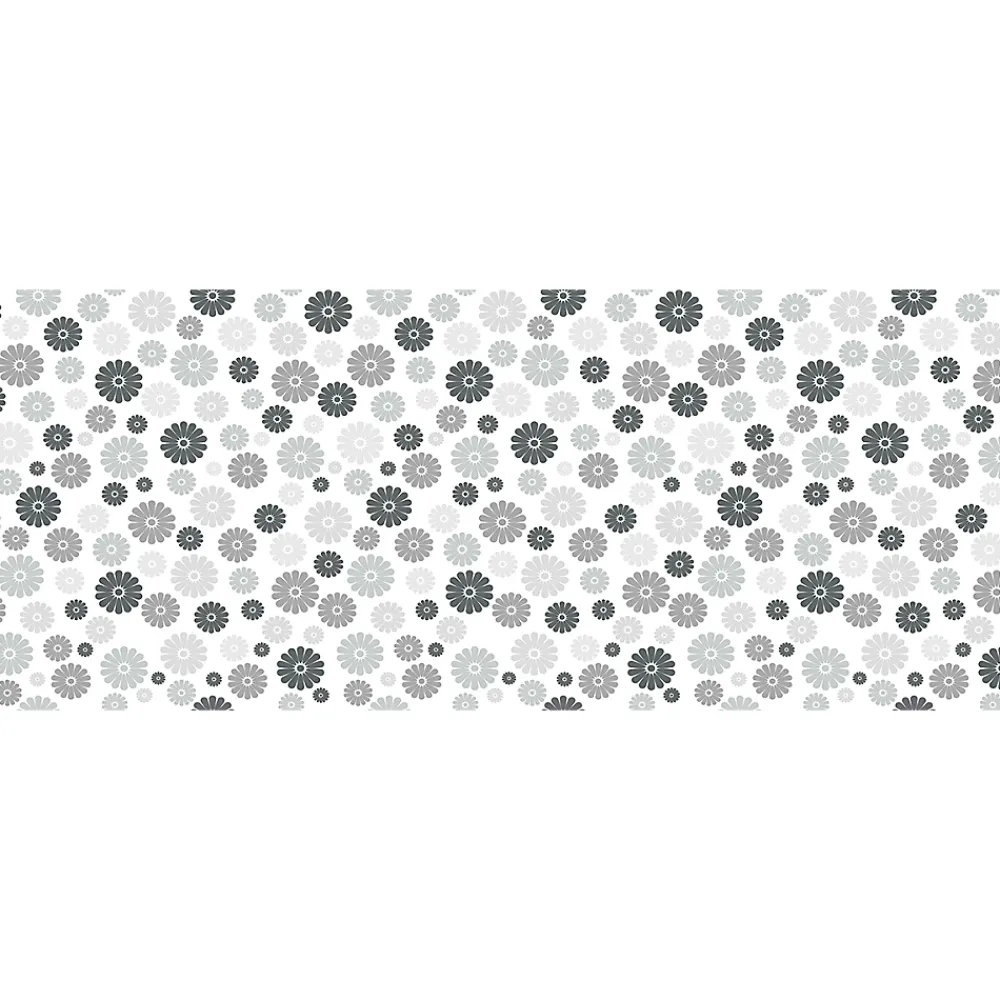 Ambiance Sticker Film Fenêtre Anti Regard Occultant - FLEURS NUANCES DE GRIS - Stickers pour Vitres & Porte de Douche - 40x100cm- Film Occultant Pour Vitrage