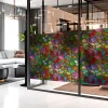 Ambiance Sticker Film Fenêtre Anti Regard Occultant - VITRAIL MULTICOLOR - Stickers pour Vitres & Porte de Douche - 40x100cm- Film Occultant Pour Vitrage