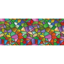 Ambiance Sticker Film Fenêtre Anti Regard Occultant - VITRAIL MULTICOLOR - Stickers pour Vitres & Porte de Douche - 40x100cm- Film Occultant Pour Vitrage