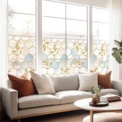 Ambiance Sticker Film Occultant Pour Vitrage<Film Fenêtre Anti Regard Occultant - NID D'ABEILLES CHIC XL - Stickers pour Vitres & Porte de Douche - 40X200cm