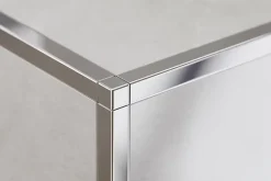 Ilcom Profilé Carrelage<Finition angulaire PQ en acier inoxydable pour profils Argent poli - 12 mm x 12 mm