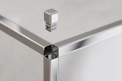 Ilcom Finition angulaire PQ en acier inoxydable pour profils Argent poli - 0,8 mm x 0,8 mm- Profilé Carrelage