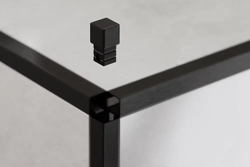 Ilcom Profilé Carrelage<Finition angulaire rectifiée PQS en acier inoxydable pour profils Noir satiné - 12 mm x 12 mm